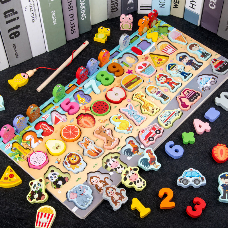 Montessori Holz Lernspielzeug – 3D Formen & Zahlen Puzzle für Kinder 3–6 Jahre