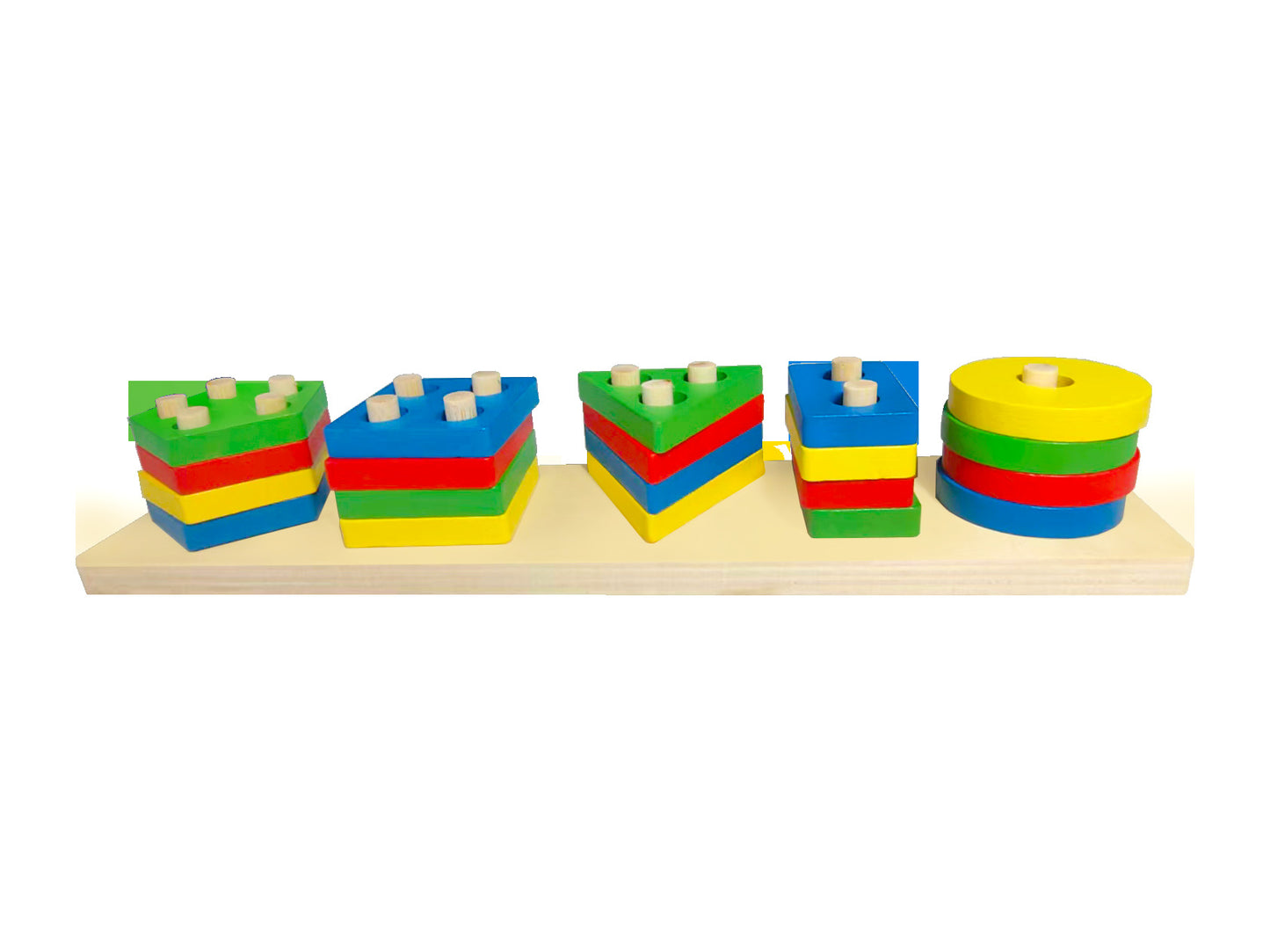 Kleines geometrisches Formen- und Farberkennungs-Bausteinpuzzle aus Holz für Kinder zur frühkindlichen Bildung und zum Lernen