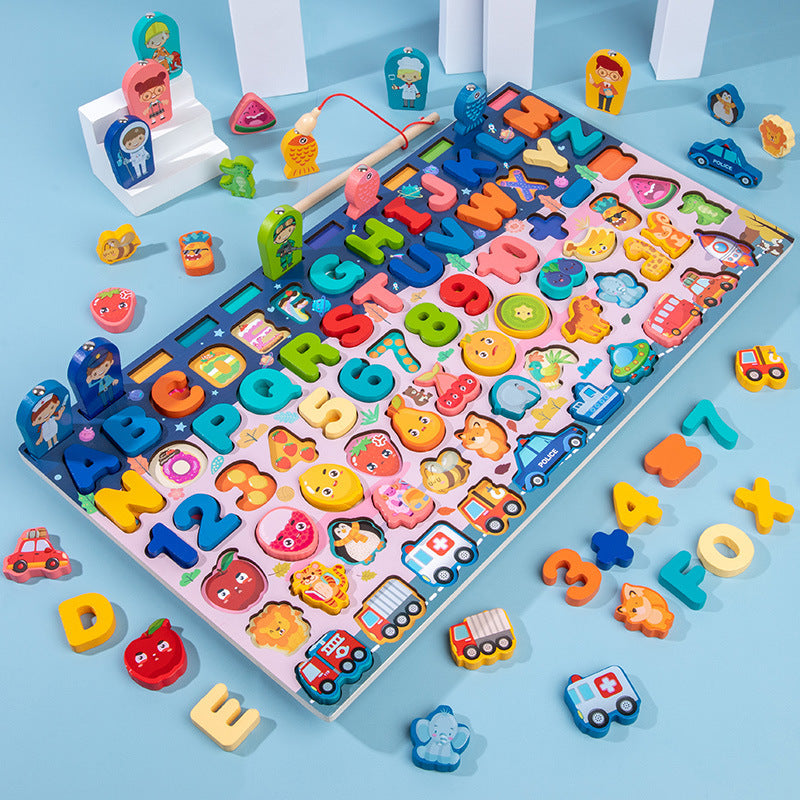 Montessori Holz Lernspielzeug – 3D Formen & Zahlen Puzzle für Kinder 3–6 Jahre